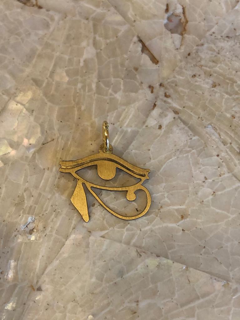 Sistrakno argento 925 occhio di Horus Wedjat antico egiziano divinità simbolo di protezione Royal Power e buona salute in triangolo piramide ciondolo 