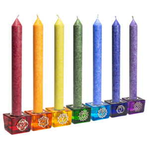Set: candele da tavola e portacandele Chakra