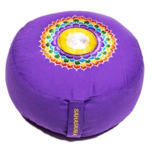 Cuscino da Meditazione 7° chakra Sahasrara mandala colorato